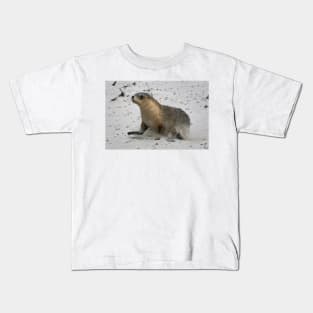 Seal pup running on the beach on Kangaroo Island in South Australia Kids T-Shirt